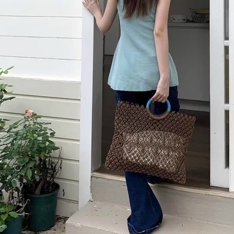 Boho Woven Straw Tote Bag for  - Luxury Bags Tote 评论和价格